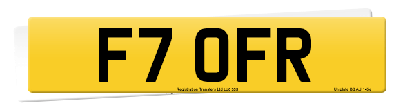 Registration number F7 OFR